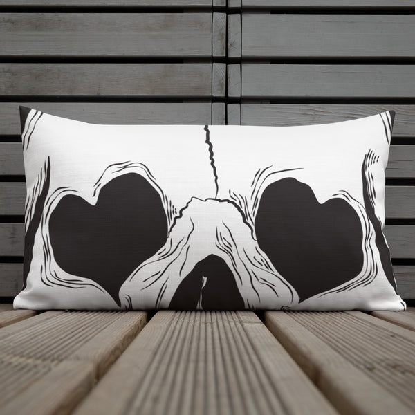 Heart Eyes Skull Premium Pillow