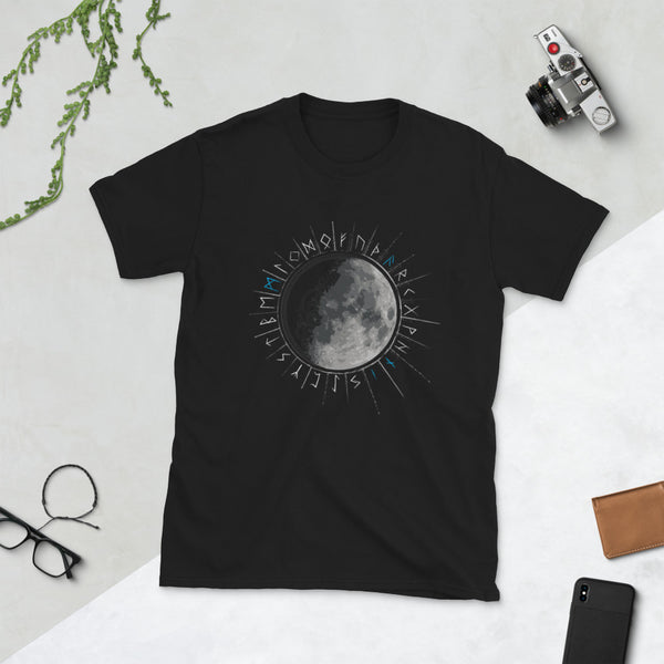 Viking Moon Rune Circle Unisex T-Shirt